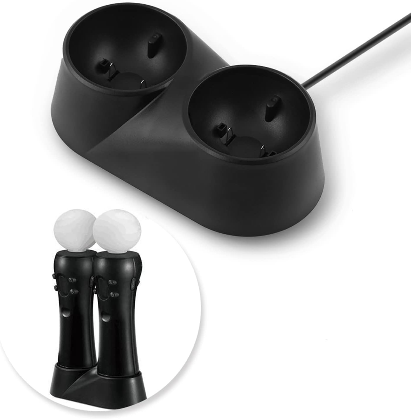 Base di ricarica doppia per controller di movimento PS3 e controller VR._voghion.com