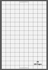 10 mm Square Notepad A6: 10 mm Squared/Quad/Grid Ruled Jotter Notepad - 148 x 153 mm A6, 90 gsm white paper 100 pages - Grey cover by Bamidel