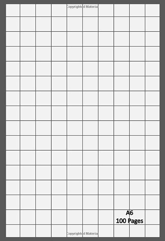 10 mm Square Notepad A6: 10 mm Squared/Quad/Grid Ruled Jotter Notepad - 148 x 153 mm A6, 90 gsm white paper 100 pages - Grey cover by Bamidel