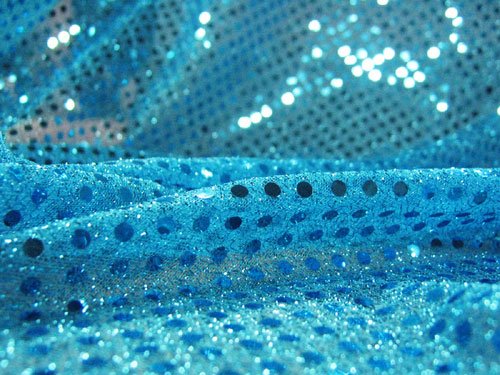 44-Inch wide, Faux Sequin Knit Fabric - 932 Turquoise
