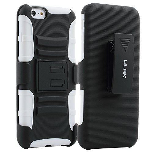 iPhone 6S Plus Case, ULAK Slim [Dual Layer] Rugged Hybrid Protective Cover with [Kickstand] and Swivel [Belt Clip] Combo Holster for Apple iPhone 6S Plus & iPhone 6 Plus 5.5 inch (White)