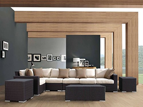 

Sunset West Solana Sectional Sofa with Chocolate/Brown Frame