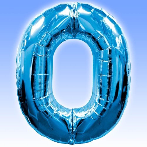 40 Inch Megaloon Blue Number 0 Balloon