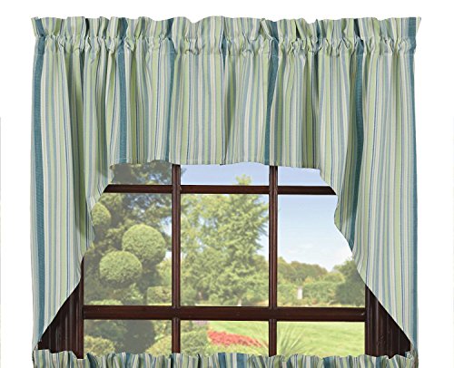 Algopix Similar Product 16 - Curtains Lined Swag Mint 72x36 Blue