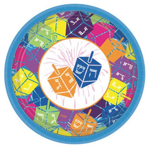 

Dreidel 7'' Round Paper Plates (36 Pieces)
