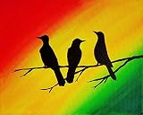 Three Little Birds Wall Art Rasta Decor 8x10 Inch Art Print