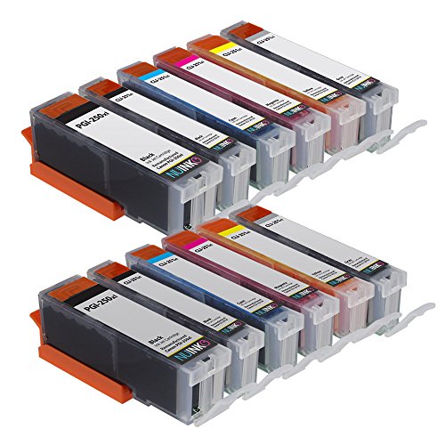 NUINKO 12 Pack Compatible Canon PGI250 PGI-250 CLI251 CLI-251 Ink Cartridge for PIXMA iP8720 PIXMA MG6320 PIXMA MG6620 PIXMA MG7120 PIXMA MG7520 Inkjet Printers PGI250XL PGI-250XL CLI251XL CLI-251XL