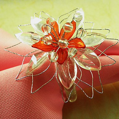 

Ceiling light¡¯s Peony Acrylic Beads Napkin Ring, Dia4.2-4.5cm Set of 12