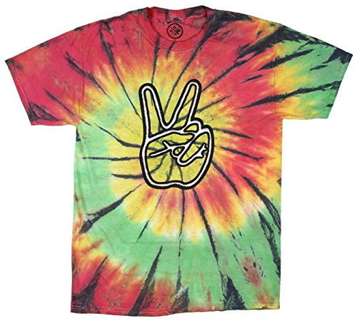 ODM Art Peace Sign Tie Dye Graphic T-Shirt