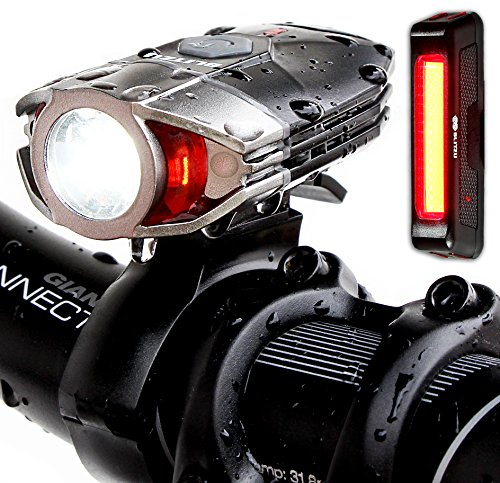 Blitzu Gator 380 Lumens Usb Rechargeable Bike Light Set with Led Tail Light, Waterproof, Easy Installation Flashlight for Cycling Safety