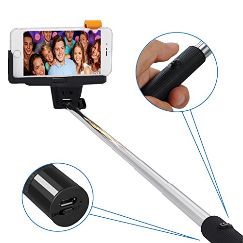 Selfie Stick, Liger Wireless Bluetooth Extendable Selfie Stick with Remote Shutter for iphone 6S, 6, 6 plus, iphone 5 5s 5c, Samsung Galaxy S5/S4/S3, Note 3/2, Google Nexus 7 (SELFIESTICK-BT)