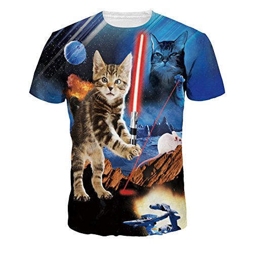 Wiboyjp メンズ 3D 春 夏 猫柄 ヒップホップ メンズtシャツ 猫 ネコ ネズミ 3d ストリート トレンド スウェット t shirt 3dtシャツ 半袖tシャツ サマー ファッション ユニセックス