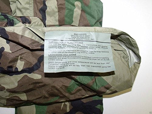 US Army Military Woodland Camouflage Camo GTX GORETEX Sleeping Bag BIVY COVER by US Government Tennier Industries GI USGI NSN 8465-01-455-6274 - Image 5