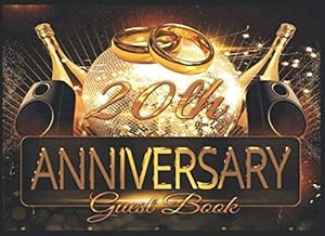 20th Anniversary Guest Book: An anniversary themed guest book with guest prompts and a gift log.