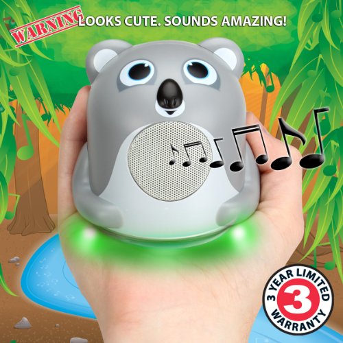

Mini Portable iOS MP3 Speaker with Powerful Bass and Junior Koala Design by GOgroove - Works With Apple iPod Nano , iPod Shuffle , iPod Touch , Waterfi and More Mini MP3 Players **Includes Accessory Bag**