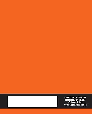 Composition Book: Orange, College Ruled