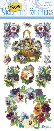 Violette Stickers Pansy Wreaths