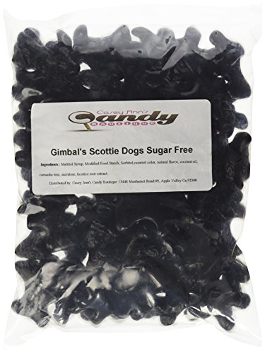 DiabeticFriendly® Sugar Free Chewy Black Licorice Scottie Dogs (bulk/LB) Zero Fat, about 10 calories each