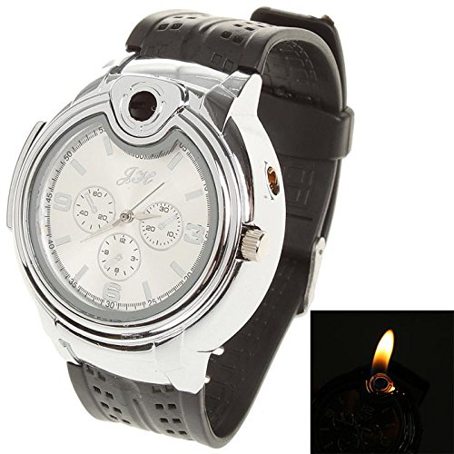 2 in 1 Quartz Wrist Watch with Butane Flame Lighter