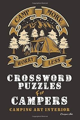 Crossword Puzzles for Campers: Camping Themed Art Interior. Fun, Easy to Hard Words. Gold Ribbon Design (Camping CWJN4)