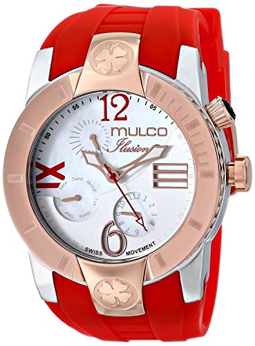 MULCO Unisex MW5-1877-063 ILUSION CRESCENT Analog Display Swiss Quartz Red Watch