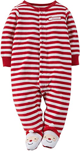 Carter's Unisex Baby Christmas Velour Snap-Up Sleep & Play