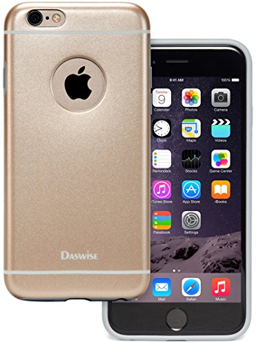 iPhone 6 Case, Daswise® Slim-fit iPhone6 Cases 4.7 Inch, Ultra-thin Screen Protector with Precise Ports & Logo Cut-outs, Soft TPU Bumper Protection- Impact & Scratch Resistant, Shock Proof/dirt Proof Metallic Finished Base (Champagne Gold)