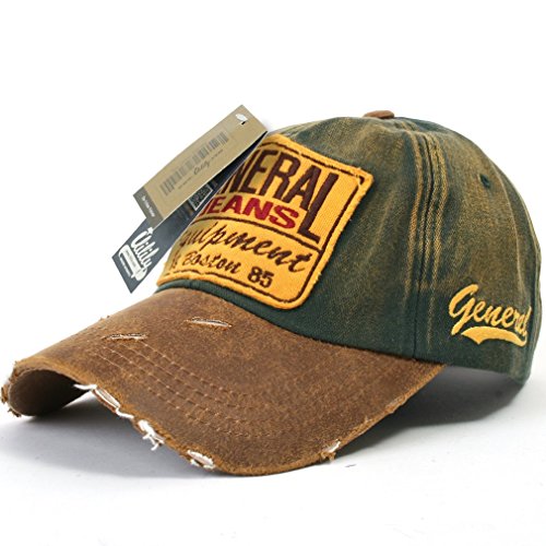ililily Vintage Distressed Fashion Design Text Baseball Cap Trucker Hat Snapback
