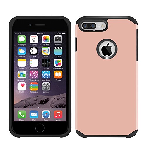 Ostart Smooth Lightweight Slim Fit Flexible Armor Back Case for iPhone7,iPhone 7 plus (Rose Gold(for iPhone 7 plus))