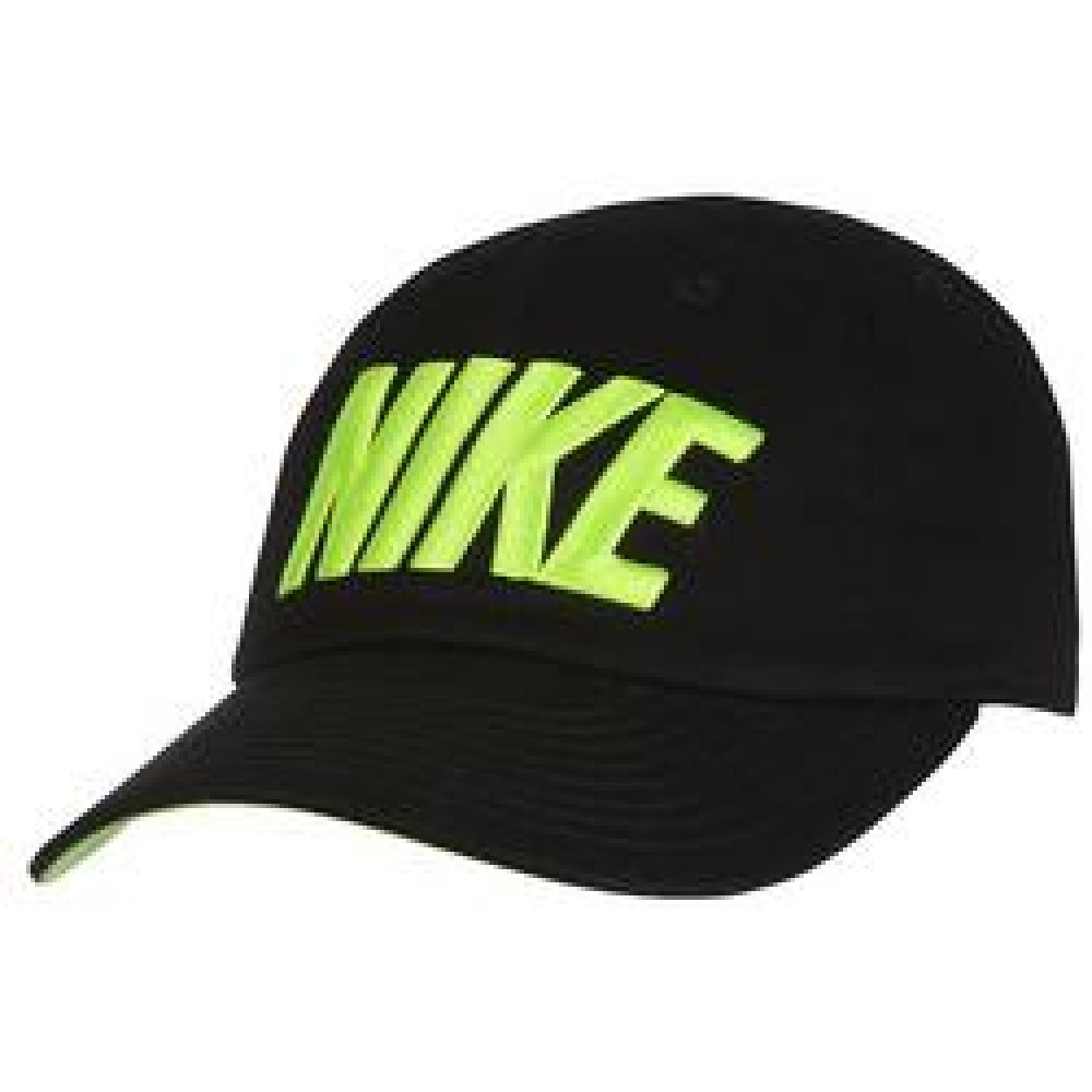 

Nike Twill Baseball Cap-Little Boy's Size 2T-4T, Black/Neon