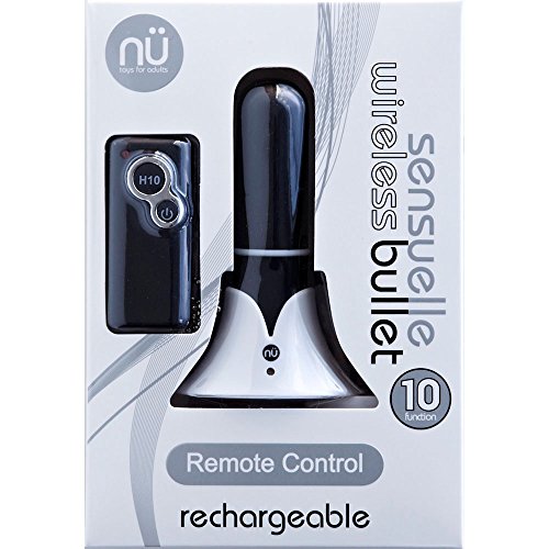 Sensuelle Rechargeable Wireless Remote Control 10 Function Bullet, Black