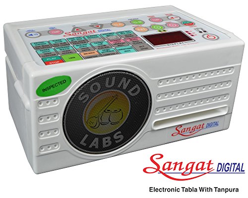 Sangat Digital, Electronic Tanpura with Tabla by Sound Labs of Raagini, Taal Tarnag (White)