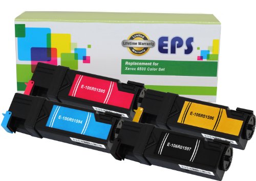 EPS Compatible Xerox Phaser 6500 High Yield Toner 106R01597, 106R01594, 106R01595, 106R01596 Cartridges Combo - 4pk (BCMY)