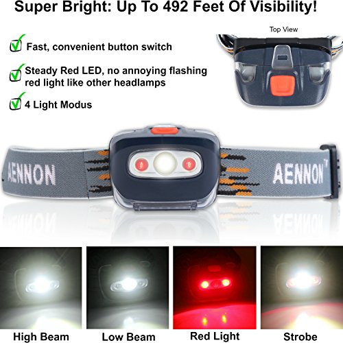 LED Headlamp Flashlight + 2x Safety Armbands, Super Bright & Comfortable, Headlamps Perfect for Running, Walking, Camping, Reading, Hiking, Kids, DIY & More, Batteries Included - Image 4