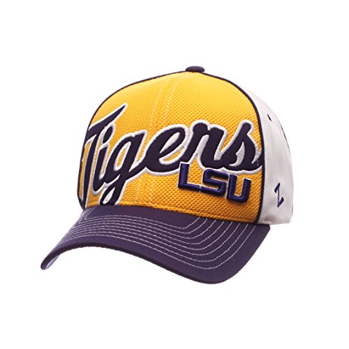 NCAA LSU Tigers Men's Uprising Hat, White/Purple, Adjustable