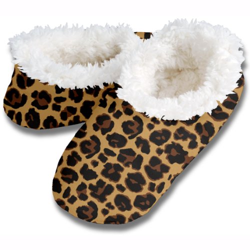 snoozies! Leopard Women's Sherpa Footcoverings