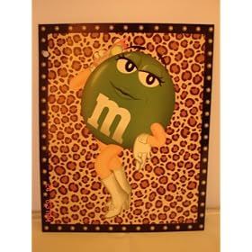 M&M's Green Leopard Background Folder New