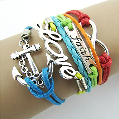 Doinshop Handmade DIY Charm Adjustable Bracelet Multilayer Bracelet Wristband Cuff Jewelry