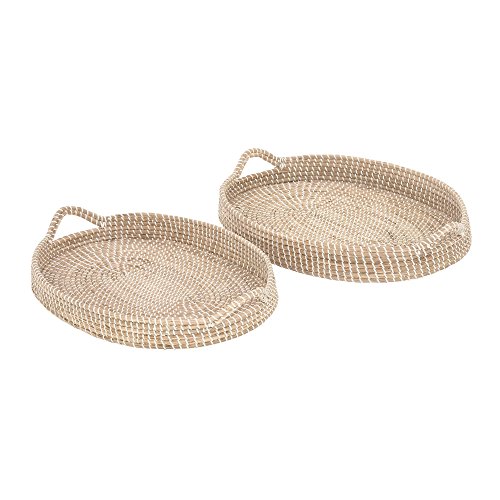 Algopix Similar Product 12 - Benzara Amazing Seagrass Tray Set of 2