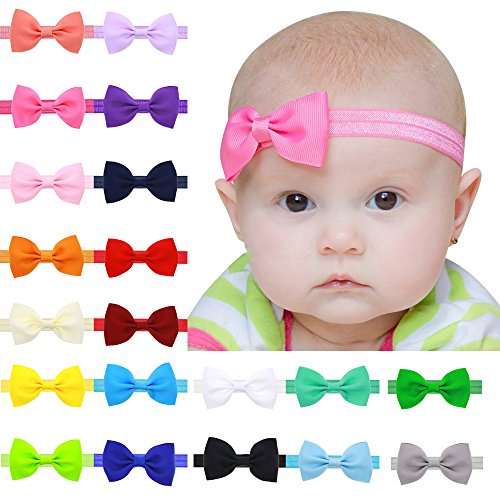 Algopix Similar Product 4 - Ribbon Baby Headbands with Hair Bow for