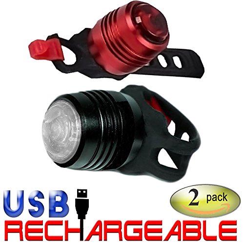 Classic Glow -Rechargeable LED Bike Light Set, Cycling Headlight and Taillight, 2 USB Cables Included