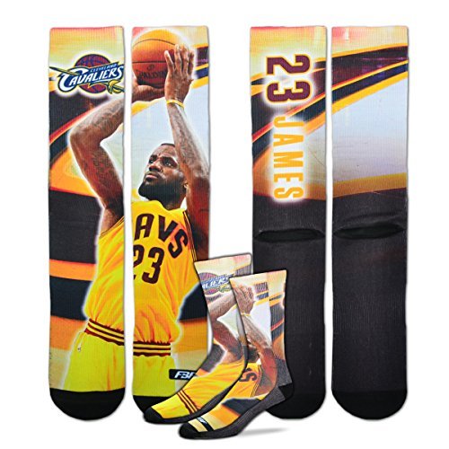 Cleveland Cavaliers 308S Center Court Lebron James Mens Sublimated Socks,Large