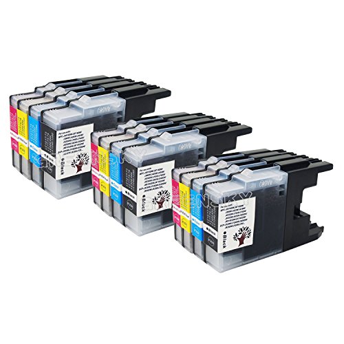 GREENSKY 12PK(3 Black 3 Cyan 3 Magenta 3 Yellow)Refillable Brother LC71 LC75 LC79 Ink Cartridge for Brother MFC-J435W MFC-J430W MFC-J280W MFC-J6910DW J825DW J4300 MFC-J6710DW
