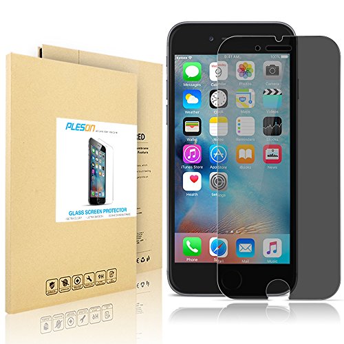 iPhone 6s Plus Privacy Screen Protector, PLESON® iPhone 6 Plus 6S Plus Privacy Tempered Glass Screen Protector, [3D Touch Compatible] 0.3mm Anti-Spy, Anti-Scratch Screen Protector for iPhone 6/6s Plus