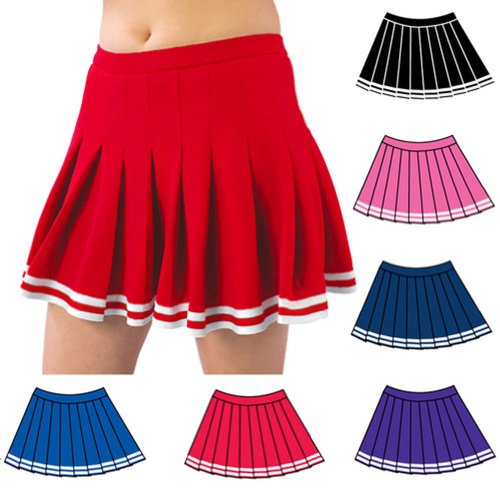 Pizzazz Multi Color Pleated Cheer Uniform Skirt Adult S-2XL