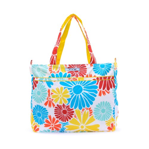 Ju-Ju-Be Super Be Zippered Diaper Bag Tote, Flower Power