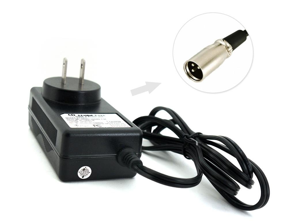 

Intocircuit® Premium Quailty 24V 1.5A Scooter Battery Smart Wall Charger, 3-Pin XLR Connector, 6.5Ft Power Cable for Bladez XTR, Currie, eZip, GT, IZIP, LASHOUT, Mongoose, Schwinn Shoprider and More