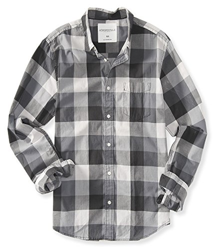 Aeropostale Men's Long Sleeve Buffalo Check Woven Shirt