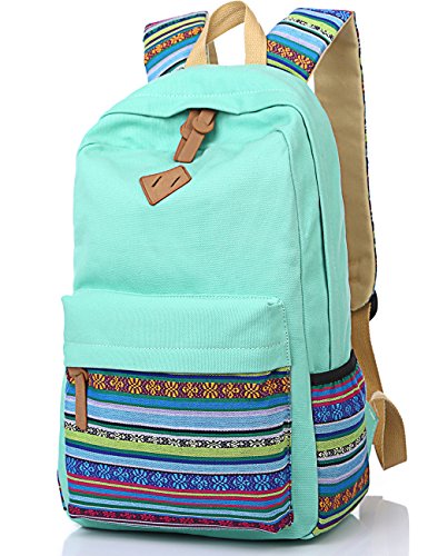 Leaper Casual Lightweight Canvas Laptop Bag Cute School Backpack Travel Bag