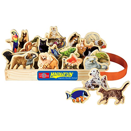 T.S. Shure Favorite Pets Wooden Magnets 20 Piece MagnaFun Set
